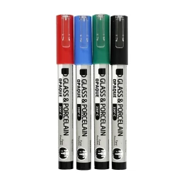 Снимка на Creativ Company Маркер за стъкло и порцелан, червен, син, зелен и лилав, 4 броя