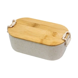 Снимка на Office 1 Кутия за храна Wheat Fiber, с бамбуков капак, 1 L, бежова