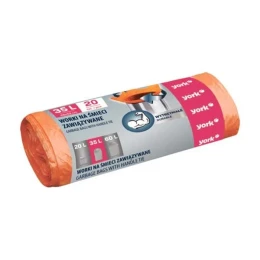 Снимка на Торби за смет York, с връзка, оранжеви, 35 L, 20 броя