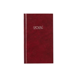 Снимка на Календар-бележник Слим, седмичник, 9 x 16 cm, бордо