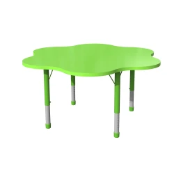 Снимка на Ученическа маса RFG Flower, с регулируема височина, от 3 до 8 години, 1200 х 1200 х 370-620 mm, MDF, зелена