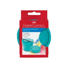 Снимка на Faber-Castell Чаша за рисуване Clic&Go, сгъваема, тюркоаз