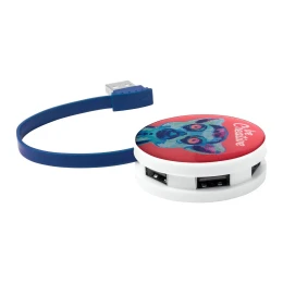 Снимка на Niyel USB Хъб, с 4 порта, USB 2.0, бял със син кабел