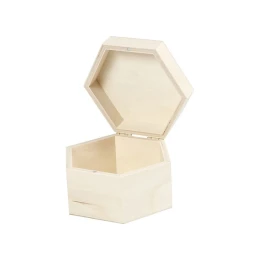 Снимка на Creativ Company Кутия, шестоъгълна, дървена, 12 х 7 cm