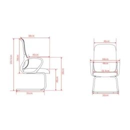 Снимка на Посетителски стол RFG Mojito M, дамаска и меш, метална основа, до 120 kg, сиво-черен