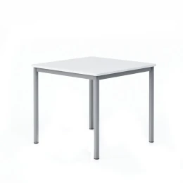 Снимка на Ученическа маса RFG Kare, над VIII клас, 800 х 800 х 750 mm, квадратен плот, ПДЧ 18 mm, бял плот, сиви метални крака