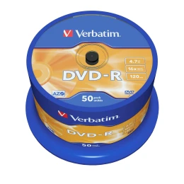 Снимка на DVD-R Verbatim, 4.7 GB, 16x, AZO покритие, 50 броя в шпиндел