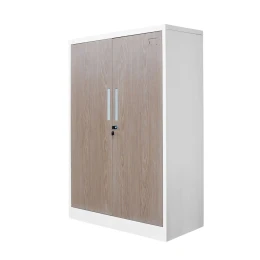 Снимка на Шкаф RFG, метален, два рафта, 900 х 400 х 1300 mm, кехлибарен дъб и бяло