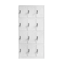 Снимка на Гардероб RFG, метален, с дванадесет отделения, 185 x 90 x 40 cm, сив