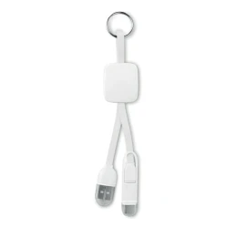 Снимка на More Than Gifts USB Преходник Key ring, USB type C/ USB micro type B, бял