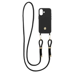 Снимка на Hugo Boss Калъф за телефон, за iPhone 16, с връзка, черно-златист