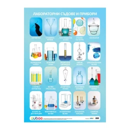 Снимка на Office 1 Ученическо табло ''Лабораторни съдове и прибори'', ламинирано, 50 x 70 cm