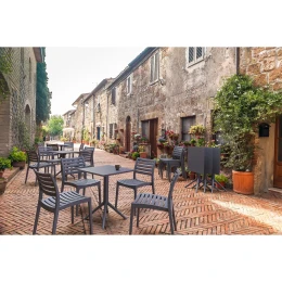 Снимка на Градинска маса RFG Folding, сгъваема, квадратна, пластмасова, черна