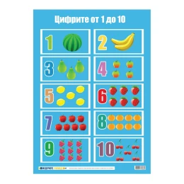 Снимка на Office 1 Ученическо табло ''Цифри'', 50 x 70 cm