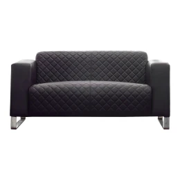 Снимка на Диван RFG Zelda, двуместен, екокожа, черна седалка, черна облегалка