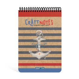 Снимка на Gipta Craft Notes Пад, А5, бяла, широки редове, микроперфорация, твърда корица, със спирала, 100 листа