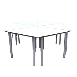 Снимка на Ученическа маса RFG Flexus, MDF, триъгълна, 90 х 79 х 76 cm, MDF плот, метални крака, сглобена мостра
