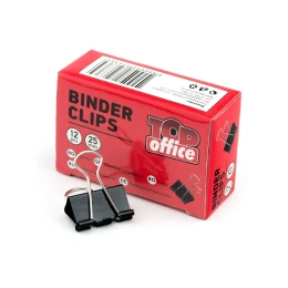 Снимка на Top Office Щипки за пари, 25 mm, черни, 12 броя