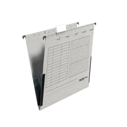 Снимка на Falken Папка за картотека, V-образна, с ограничител, сива, 25 броя