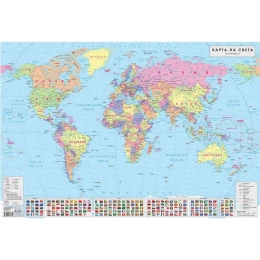 Снимка на Стенна карта на света, политическа, 70 x 100 cm, ламинирана