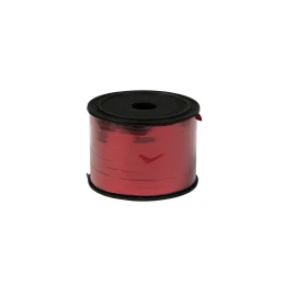 Снимка на Лента-панделка, металик, 0.5 cm, 90 m, червена