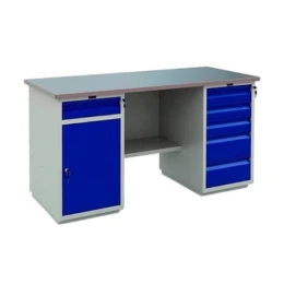 Снимка на Работна маса WT160 WD2-WD5, 1600 х 700 х 870 mm, метална, MDF плот
