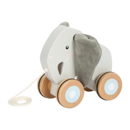 Снимка на Small Foot Слонче за дърпане, дървено, с шумящи уши