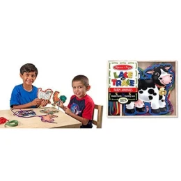 Снимка на Дървени животни от фермата за нанизване