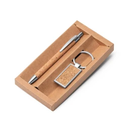 Снимка на Hi!dea Комплект Forest, химикалка и ключодържател, коркови