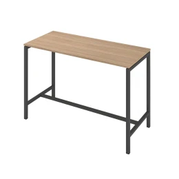 Снимка на Висока маса Narbutas Nova, 1600 x 700 x 1050 mm, правоъгълен плот, ПДЧ 25 mm, меламин кехлибарен дъб, тъмносив метал