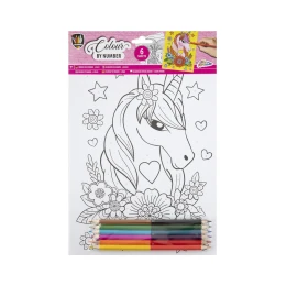 Снимка на Moxy Рисуване по номера Еднорог, А4, с 6 молива, 6 листа