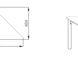 Снимка на Ученическа маса RFG Trapez 45, над VIII клас, 650 х 1250 х 750 mm, модулна, триъгълна, MDF бял плот, сиви метални крака