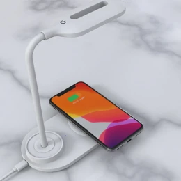 Снимка на Office 1 Настолна лампа, 10 LED, с безжично зарядно за телефон, 15 W