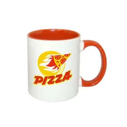 Снимка на Чаша с цветна вътрешност и дръжка, оранжева, 330 ml, с възможност за персонализация