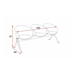 Снимка на Посетителска пейка RFG Silvi, с 3 места, текстил, метална основа