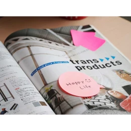 Снимка на Stick'n Самозалепващи се листчета Стрелка, неонови, розови, 50 листа