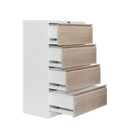 Снимка на Кардекс RFG, метален, 2 x 4 чекмеджета, 900 х 450 х 1331 mm, кехлибарен дъб и бяло