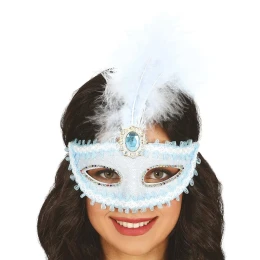 Снимка на Маска с пера, синя