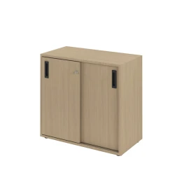 Снимка на Шкаф Narbutas Choice, с плъзгащи се врати, 800 x 400 x 720 mm, ПДЧ 18 mm, меламин избелен дъб, меламин избелен дъб, черна дръжка