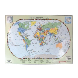 Снимка на Panta Plast Подложка за бюро, 590 x 417 mm, с политически карти на Света и Европа