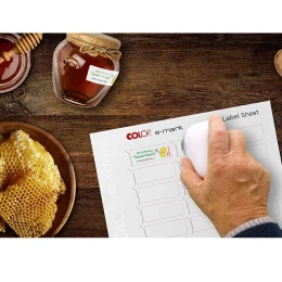 Снимка на Самозалепващи се етикети Colop E-Mark, 48 х 18 mm, заоблени ъгли, 10 листа