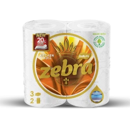 Снимка на Кухненска ролка Zebra Daily XL, трипластова, 100% целулозна, 2 броя