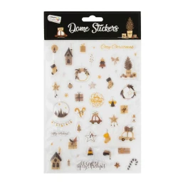 Снимка на Craft ID Стикери, епоксидни, с коледни мотиви, златисто-кафяви