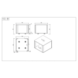 Снимка на Ниска маса RFG Parma, 600 х 600 х 450 mm, квадратен плот, ПДЧ 25 mm, орех и перлен графит