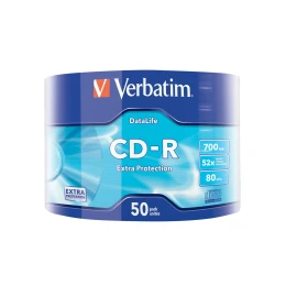 Снимка на CD-R Verbatim, 700 MB, 52x, със защитно покритие, 50 броя, фолирани