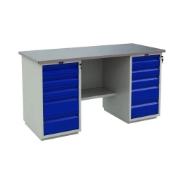 Снимка на Работна маса WT160 WD5-WD5, 1600 х 700 х 870 mm, метална, MDF плот