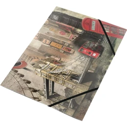 Снимка на Panta Plast Папка London Collection, PP, с ластик, с 3 капака, A4