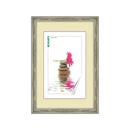 Снимка на Рамка, A4, плосък профил, с притъркан ефект, сива