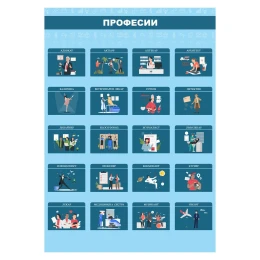 Снимка на Office 1 Ученическо табло ''Професии'', двустранно, 70 x 100 cm