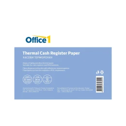 Снимка на Office 1 Касова ролка, термо, широчина 57 mm, дължина 34 m, 12 броя